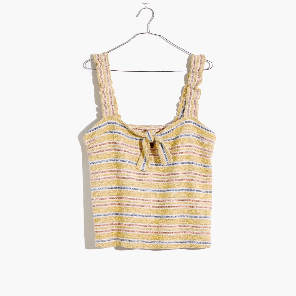 Madewell Texture & Thread Tie-Front Tank Top in Smithfield Stripe